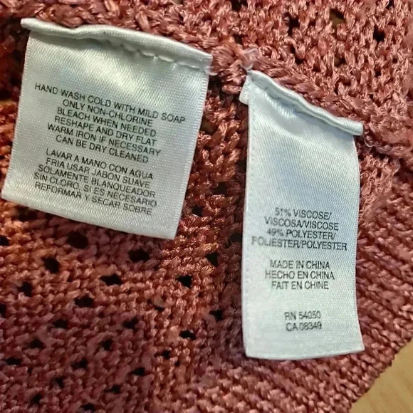 Jones New York women's  mauve pink open knit cardigan sweater S small - Picture 5 of 6